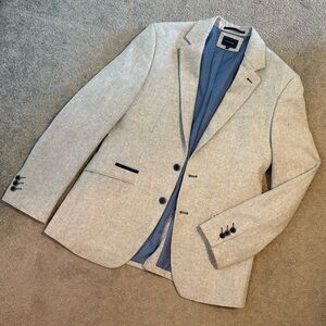 7 Diamonds Light Tan Blazer with Navy Accents